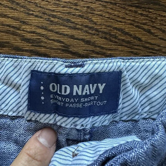 Old Navy Everyday Shorts Yellow Tropical Print Linen Rayon Mid Rise Zip Fly 8 - Picture 15 of 17